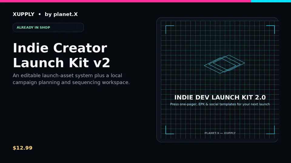 Indie Creator Launch Kit v2 product cover