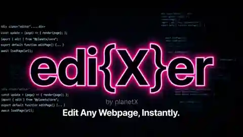 ediXor by planet.X visual site editor store artwork