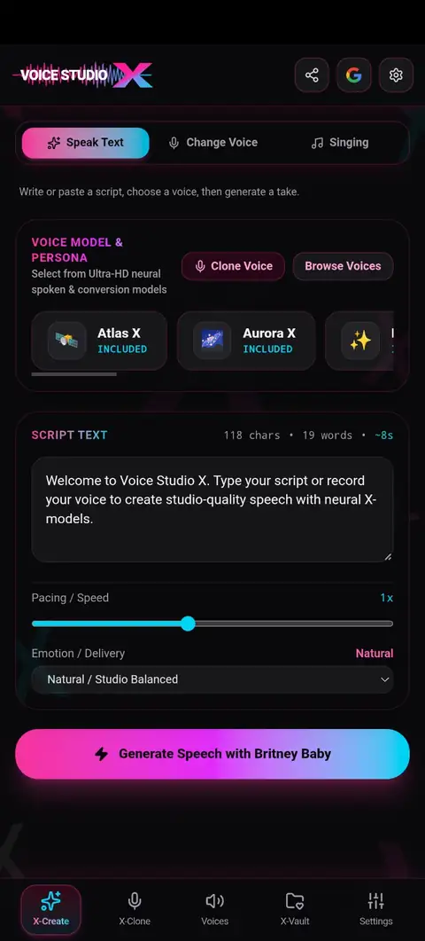 Voice Studio X screenshot 1